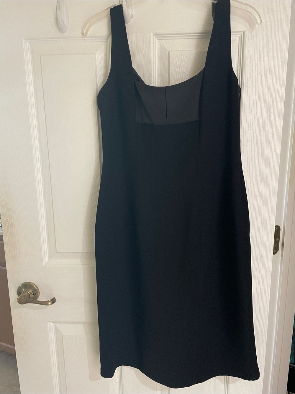 Evan Picone Sleek Black Mini Square-Neck Dress